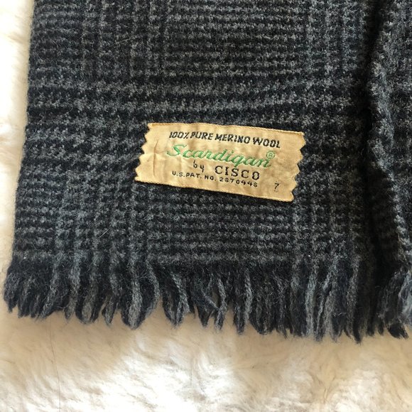 Scardigan Vintage 100% pure merino wool scarf - Picture 3 of 4